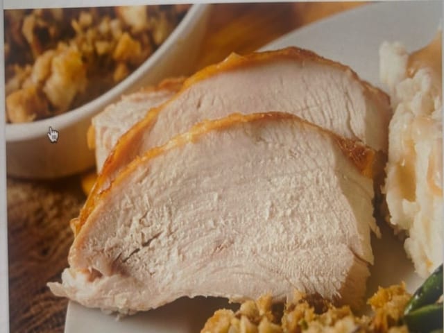 Organic Sliced Cooked Turkey.
