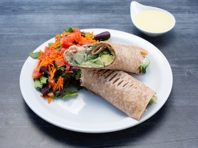 Hummus Avocado Sprouts Wrap.